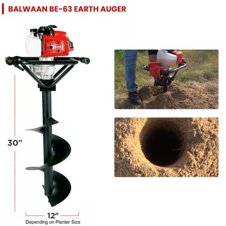 Balwaan BE-63 Earth Auger With 8'and 12' Planter – thumb